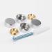 Brass Cap Mirror Screws 0.6 Polished Chrome - 4 Pack Circle Decorative Nails - Buy Online on GoSupps.com