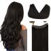 DOORES Hair Extensions Wire Dark Brown 18 Inch 95g Natural Straight Remy Human Hair Extensions Wire Hair Extensions with Transparent Fish Line Invisible Hairpiece 18 Inch-95g #2 Dark Brown