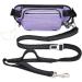 TUDEC Dogs Jogging Line with Belly Belt - Elastic Reflective Leash for Large & Medium Dogs Includes Feces Bag Dispenser - Gray Purple - Buy Online on GoSupps.com