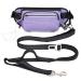 TUDEC Dogs jogging line with belly belt free-haired leash with belt bag jogging dog leash for large and medium-sized dogs elastic and reflective running leash and feces bag dispenser (gray purple) 767-gray purple