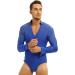 YiZYiF Men's Sequins V Neck Dance Shirt Unitard Blue - Medium | Dancewear - Buy Online on GoSupps.com