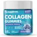 Marine Collagen Gummies Hydrolysed Collagen Peptides w/Biotin Hyaluronic Acid & Vitamin C Collagen Supplements for Women & Men Collagen for Skin Hair & Nails (One Size Blueberry) Blueberry 1 count (Pack of 120)