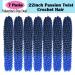 22 Blue Water Wave Crochet Hair Butterfly Soft Locs Ombre Blue Passion Twists - 7 Packs, 22 Inch T1B/Blue# Synthetic Bohemian Locs Braiding Hair - Buy Online on GoSupps.com