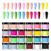 NAUXIU 24 Colors Acrylic Nail Powder Set, Colored Acrylic Powder for Nails DIY Art Design 3D Manicure Extension Gifts for Women and Girls