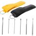 Stainless Steel Ear Cleaner Set - 8 Piece Earwax Removal Kit - Black Yellow - 10x3x1cm - Household Ear Cleaning Tools - Buy Online on GoSupps.com