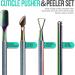 FANDAMEI Double End Cuticle Pusher Gel Nail Polish Remover Kit | Metal Scraper for Acrylic & Gel Polish Removal | Manicure Pedicure Tool for Salon & Home Use - Buy Online on GoSupps.com