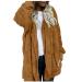 Hanxiulin coat plush jacket hoodie jacket oversize winter coat ladies winter jacket jacket down jacket transition jacket oversized casual fashion plush jacket with hooded plush jacket brown 3xl