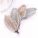 LEORX Banana Fish Hair Clip Rhinestones Ponytail Hair Comb Hair Barrettes Rhinestone Locking Hair Clip for Women 4pcs (Gold Silver) - Buy Online on GoSupps.com
