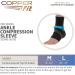 Copper Fit Pro Series Ankle Compression Sleeve - Large Black with Copper Trim - Buy Online on GoSupps.com