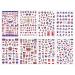 minkissy American Flag Nail Art Stickers - 8 Sheets 4th of July Independence Day Nail Art Decals National Day Manicure Decals for Memorial Day Women Girls