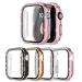 4 Pack Bling Case for Apple Watch Series 8/Series 7 41mm Glitter Rhinestone Diamonds Protective Case with Tempered Glass Screen Protector Replacement Cover for iWatch Series 8/Series 7 41mm Women Black/Rose Gold/Pink/Clear 41mm