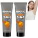 Cr me pilatoire au curcuma pour femmes et hommes avec vitamine C E pilatoire doux pour le visage intime bikini aisselles bras jambes apaisante pilateur complet du corps (2Pcs)
