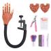 Nail Trainning Practice Hand for Acrylic Nail-Flexible Nail Training Hand Kits, False Fake Mannequin Model Train Hand with 300 PCS Nail Tips, Nail Files A-Practice Hand Set