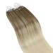Ugeat Real Hair Microring Extensions - Ombre 60cm | Light Brown to White Blonde | 50g 1g Hair Highlights - Buy Online on GoSupps.com