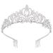 Vofler Crystal Tiara Crown Headband Headpiece Rhinestone Hair Jewelry Decor for Women Ladies Little Girls Bridal Bride Princess Birthday Wedding Pageant Prom Halloween Costume Party With Combs Silver