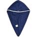 Homelevel 2x Terry Hair Turban with Button - 100% Cotton Quick Drying Hair Towels - Dark Blue & Light Gray - Perfect for Easy Hair Drying - Buy Online on GoSupps.com