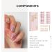 NAILOG Semi Cured Gel Nail Strips 34 pcs Salon-Quality Gel Nail Stickers Long Lasting Nail Wraps for Women with Soft Gel Finish Vintage Print & Silver Glitter (Pink Lane) - Buy Online on GoSupps.com