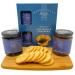 Traditional Savoury Chutney & Biscuits Gift Set - Cheeseboard Chutney Caramelised Onion Chutney and Cracker Rounds - Food Gifts for Cheese Lovers and Afternoon Tea Connoisseur
