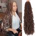 Croliya Faux Locs Crochet Hair 24 Inch 6 Packs New Soft Locs Crochet Hair Pre Looped Goddess Faux Locs Braids Synthetic Hair Hair Extensions(126strands, 30#) 24 Inch (Pack of 6) 30#