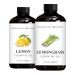 Brooklyn Botany Lemon & Lemongrass Essential Oils 4 Fl Oz (Pack of 2) 100% Pure & Natural Zesty & Fresh Aromatherapy Blend
