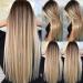 JOUKAYEA Long Ombre Brown Blonde Wig for White Black Women  Synthetic Straight Highlight Dirty Blond Wig with Dark Roots  Golden Hispanic Ladies Realistic Natural Looking Hair Replacement Wigs