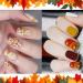 Gorvalin Maple Leaf Fall Nail Wraps - 12 Sheets | Self-Adhesive Thanksgiving Nail Art Stickers for Women and Girls | DIY Nail Design Decoration - Buy Online on GoSupps.com