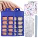 AddFavor 200pcs Coffin Press on Nails Long Full Cover Acrylic Fake Nails Ballerina False Nail Tips with Chunky Glitter and Sticker Decals for Women Teen Girls Fingernail Design Manicure Coffin Nail Tips
