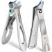 Nail Clippers for Men Thick Ingrown Nails Heavy Duty Large Toe Nail Clippers for Thick Nails for Seniors with Wide Opening Ultra Sharp Ingrown Toenail Clippers with Upgraded Slanted Curved Blade Silver Wide & Slanted Opening