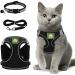Adjustable cat dishes breakout adjustable cats dishes with a leash soft inner lining and breathable mesh reflective dishes set for outdoor training m (black)