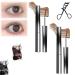 Jade Rosebury Iron Wand Mascara 3D Curling Eyelash Iron Mascara Black Washable Metal Mascara Waterproof Long Lasting Curl Brushless Metal Wand Mascara for Women Voluming Lash Extensions 2pcs-c