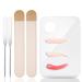 5-Pack Makeup Spatula Korean Set 2 Stainless Steel Spatula with Clear Palettes Korean professional makeup spatula Mixing Palettes for make up