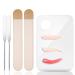 5-Pack Makeup Spatula Korean Set 2 Stainless Steel Spatula with Clear Palettes Korean professional makeup spatula Mixing Palettes for make up