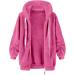 Shop Hanxiulin Fluffy Oversized Fleece Jacket for Women - Warm & Stylish Zip-Up Hoodie in Hot Pink | Elegant Autumn Coat - Buy Online on GoSupps.com