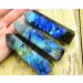 Zenkeeper Premium Grade Labradorite Crystal Points Wands Labradorite Crystal Tower, for Home Decor/Meditation/Chakra/Reiki 1pc Single Point Labradorite Wand 3 - 3.5"