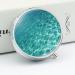 Round Pill Box - Blue Aqua Pool Print | 3 Compartment Metal Pill Organizer | Portable Decorative Pocket Pill Case - Buy Online on GoSupps.com