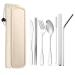 Portable Cutlery Set Cutlery Sets 7 Piece Reusable Perfect for Everyday Dishwasher Safe Easy Clean Kitchenware (Size : Beige)