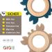 Gigi Kids Baby Crab Bite Rings - 100% BPA-Free Silicone & Beech Wood Teething Toys for 3 Months+ Beige & Dark Blue - Buy Online on GoSupps.com