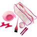 Professional Hairdresser's 8 Piece Pink Tinting or dye Set - includes Tint/ dye Bowl dye brush Measuring Jug two butterfly and two section Clips. Ideal hair dye home kit. - Buy Online on GoSupps.com