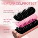Hair Straightener Brush - Ionic Anti-Scald Ceramic Flat Iron for Women | Fast Heating Hair Styling Comb (Pink - Buy Online on GoSupps.com
