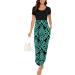 YUNDAI Women's Maternity Maxi Dress | Floral Loose Long Summer Dress with Pocket | Plus Size Short Sleeve | Blue Green - Size L - Buy Online on GoSupps.com