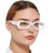 MARE AZZURO Stylish Reading Glasses Women Unique Readers 0 100 125 150 175 200 225 250 275 300 350 400 500 600 (White 2.00) White 2.00