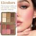 Palette de blush anti-cernes cr me Surligneur de contour longue dur e | Palette de fard joues et de contour du visage 12 couleurs | Maquillage lisse et m langeable | Teinture naturelle des joues p - Buy Online on GoSupps.com