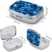 Buy Blue Camo Print 2 Compartment Pill Box | Portable Decorative Metal Pill Organizer for Pocket & Purse - International Shipping Available - Buy Online on GoSupps.com