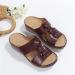SBGMoSJ Bunion Corrector Sandals - Women's Size 12 Orthopedic Flip Flops with Chunky Heels and Open Toe Design - Plantar Fasciitis and Wide Feet Support - White/Wine - Buy Online on GoSupps.com