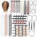 32Pcs Fashion Hair Design Styling Tools Accessories Hair Styling Set Hair Modelling Tool Kit DIY Hair Styling Tool Kit for Women Girls (7 Types)