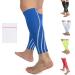360 RELIEF Compression Calf Sleeves - for Men and Women Sports | Shin Splints Torn Muscle Cramps Workout Circulation Running Hiking Marathon | M L XL with Mesh Laundry Bag | Blue L-Single