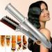 Portable Hair Straightener Curling Iron for Short Hair for Hair Curling and Straighting Three-Speed Temperature Adjustment Brush Straightener for Thick Hair Silver