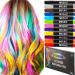 Mosaiz Hair Chalk for Girls and Boys, 12 Pcs Chalk Pens with Black and Brown Colors, Washable Temporary Hair Color for Kids, Teens and Adults, Birthday Gift, St Patricks Day Gifts for Girls and Boys 12 Colors
