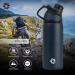 FJBOTTLE Stainless Steel Sports Drinking Bottle | 600ml BPA-Free Magnetic Lid Leak-Proof | Ideal for School Fitness and Outdoor Activities | Dark Blue - Buy Online on GoSupps.com