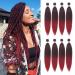 Leeven 20 Inch Pre Stretched Braiding Hair 8 Packs Ombre Burgundy Red EZ Braids for Goddess Box Braid Hair Extensions /20 Inch 1B900# 20 Inch (Pack of 8) 1B900